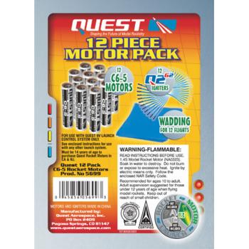 Quest Aerospace QUS5699 C6-5 Motor Pack, Igniters & Wadding (12) HAZS