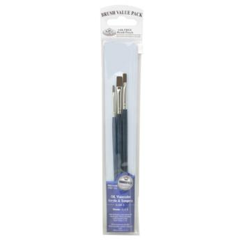 Royal & Langnic RBMRSET9104 Value Brush Set-3pc Sable Shader Set 2