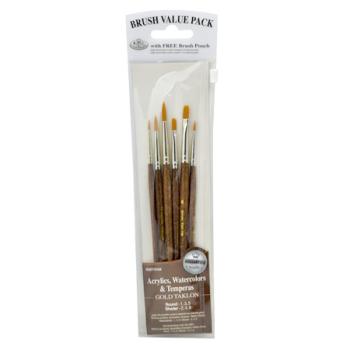 Royal & Langnic RBMRSET9164 Value Brush Set-6pc Gold Taklon Set