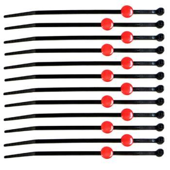 Rc-lights RCL79816 Tie Caps, Red with Zip Ties (12 )