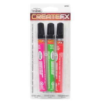 TESTORS TES287991 Fluorescent Marker 3pc Set, Orange, Green, Pink