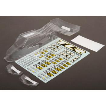 Team Losi Racin TLR330006 Body/Wing Set, Clear, w/Stickers, Laydown: 22 3.0