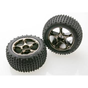 TRAXXAS TRA2470A Alias 2.2" Rear Pre-Mounted Tires (2) (Bandit) (Black Chrome) (Standard)