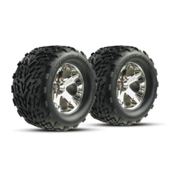 TRAXXAS TRA3668 Talon Rear Tires w/All-Star Wheels (2) (Chrome)