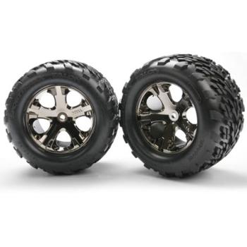 TRAXXAS TRA3668A Talon Rear Tires w/All-Star Wheels (2) (Black Chrome)