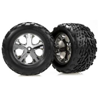 TRAXXAS TRA3669 Talon Front Tires w/All-Star Wheels (2) (Chrome)