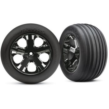 TRAXXAS TRA3771A Alias Front Tires w/All-Star Wheels (2) (Black Chrome) (Standard)