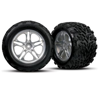 TRAXXAS TRA5174 Talon Pre-Mounted Tires w/SS Split Spoke Wheels (2) (Revo,TMX) (Chrome)