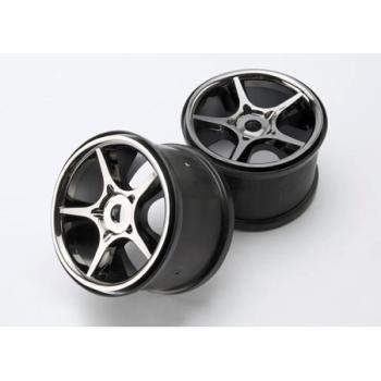 TRAXXAS TRA5372X Gemini Black Chrome Wheel (2) 17mm