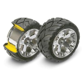 TRAXXAS TRA5577R Anaconda Tires w/All-Star Front Wheels (2) (Jato) (Chrome) (Standard)