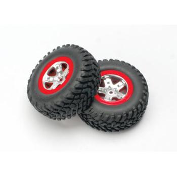 TRAXXAS TRA5873A 2.2/3.0 Tire w/SCT Rear Wheel (2) (Satin Chrome) (Standard)