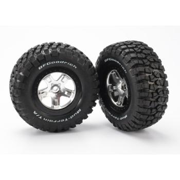 TRAXXAS TRA5878 BFGoodrich KM2 Tire w/SCT Rear Wheel (2) (Satin Chrome) (Standard)