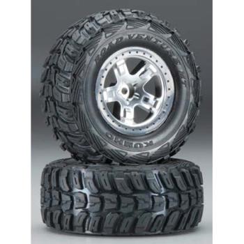 TRAXXAS TRA5881 Kumho Venture MT Tire w/SCT Front Wheel (2) (Satin Chrome) (Standard)