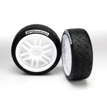 TRAXXAS TRA7372R Tire (Soft) and Wheel Assembled (2): 1/16 Rally