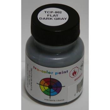 Tru-Color Paint TUP802 Brushable Flat Dark Gray, 1oz