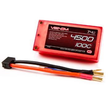 Venom Group In VNR15124 100C 2S1P 4500mAh 7.4v LiPO Shorty Pack ROAR : UNI