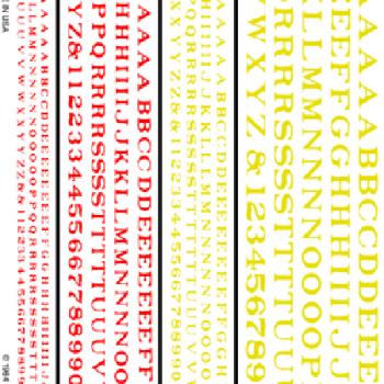 WOODLAND SCENIC WOODT504 Railroad Roman Letters, Red/Yellow