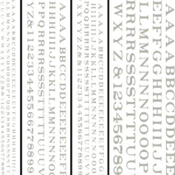 WOODLAND SCENIC WOODT506 Railroad Roman Letters, White