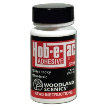 WOODLAND SCENIC WOOS195 HOB-E-TAC ADHESIVE 2oz STAYS TACKY