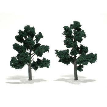 WOODLAND SCENIC WOOTR1514 Ready-Made Tree, Dark Green 4-5" (2)