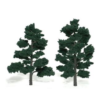 WOODLAND SCENIC WOOTR1517 Ready-Made Tree, Dark Green 6-7" (2)