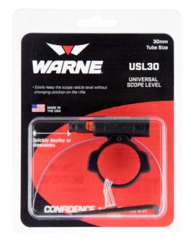 103054 Warne USL30 Universal Scope Level  30mm Tube Diameter Universal Aluminum Black