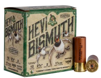 Hevi-Shot 14702 HEVI-BISMUTH HEVI-Shot HS14702 Hevi-Bismuth Waterfowl 12 Gauge 2.75" 1 1/4 oz 2 Shot 25 Bx/ 1