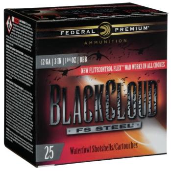 Federal Ammunition  Federal PWBX1344 Black Cloud FS Steel 12 Gauge 3.5" 1 1/2 oz 4 Shot 25 Bx/ 10 Cs