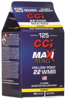 CCI 920CC Maxi-Mag  22 WMR 40 gr 1875 fps Jacketed Hollow Point (JHP) 125 Bx/10