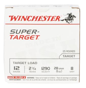 Winchester Ammunition  Winchester Ammo TRGT12908 Super Target  12 Gauge 2.75" 1 oz 8 Shot 25 Bx/ 10 Cs