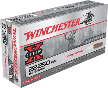 Winchester Ammu X222502 WINCHESTER SUPER-X 22-250 64GR POWER POINT 20RD 10BX/CS