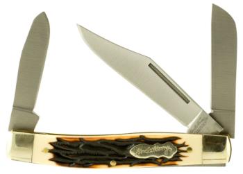 23021 Uncle Henry 885UH Senior Rancher  3" Folding Clip/Sheepsfoot/Spey Plain 7Cr17MoV