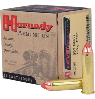 Hornady 200-92755 HORNADY LEVEREVOLUTION 357MAG 140GR FTX 25RD 10BX/CS