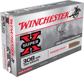 Winchester Ammunition X3085 WINCHESTER SUPER-X 308 WIN 150GR POWER POINT 20RD 10BX/CS