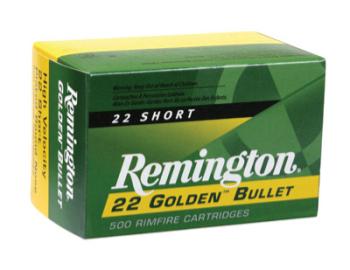 1022 Remington Ammunition 21000 Golden Bullet  22 Short 29 gr Plated Lead Round Nose