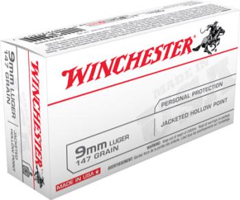 Winchester Ammunition USA9JHP2 WINCHESTER USA 9MM LUGER 147GR JHP 50RD 10BX/CS