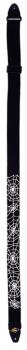 LM Products PS-4ABW Spider Web Guitar Strap, 2", white on Black