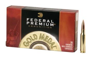 Federal Ammunition GM308M Gold Medal .308 Winchester 168 Grain Sierra MatchKing Boattail Hollow Point