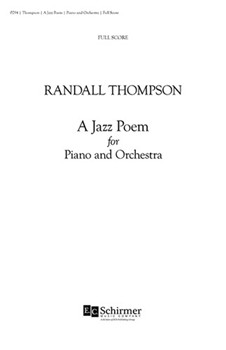 A Jazz Poem for Piano & Orchestra (Additional Full Score)