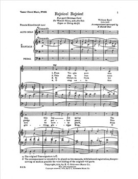 Rejoice Rejoice by Byrd William - Geer E Harold - Kinwelmersh Francis for SSAA