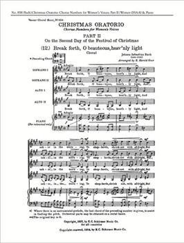 Christmas Oratorio Part 2: Choruses by Bach Johann Sebastian - Geer E Harold - for SSAA