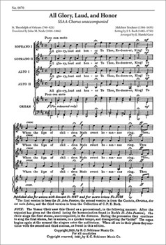 All Glory Laud and Honor by Bach Johann Sebastian - Geer E Harold - for SSAA