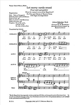 Magnificat: Let Merry Carols Sound (Freut euch und jubilirt), BWV 243a