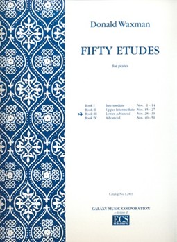 50 Etudes Book 3 by Waxman Donald for Piano method