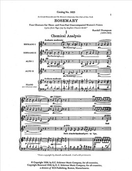 Rosemary by Thompson Randall Benet Stephen Vincent for SSAA