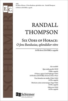 O fons Bandusiae splendidior vitro from Six Odes of Horace by Thompson Randall for SSATBB