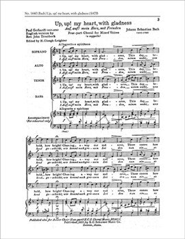 Up Up My Heart With Gladness by Bach Johann Sebastian - Clough-Leighter Henry - Gerhardt Paul for SATB