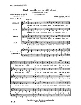 Dark was the earth with clouds (Tenebrae factae sunt)