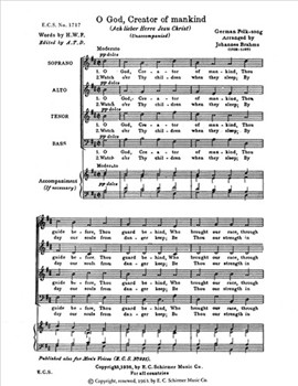 O God, Creator of Mankind (Deutsche Volkslieder No. 6)