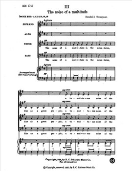 The Noise of the Multitude from The Peaceable Kingdom by Thompson Randall for SATB